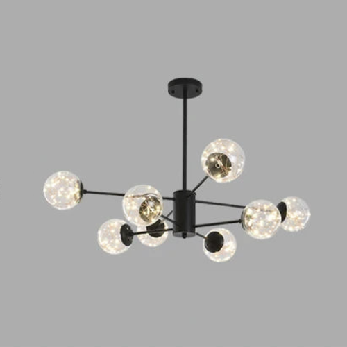 NobleLuminance l Lysekrone med glaskugler l Vanero