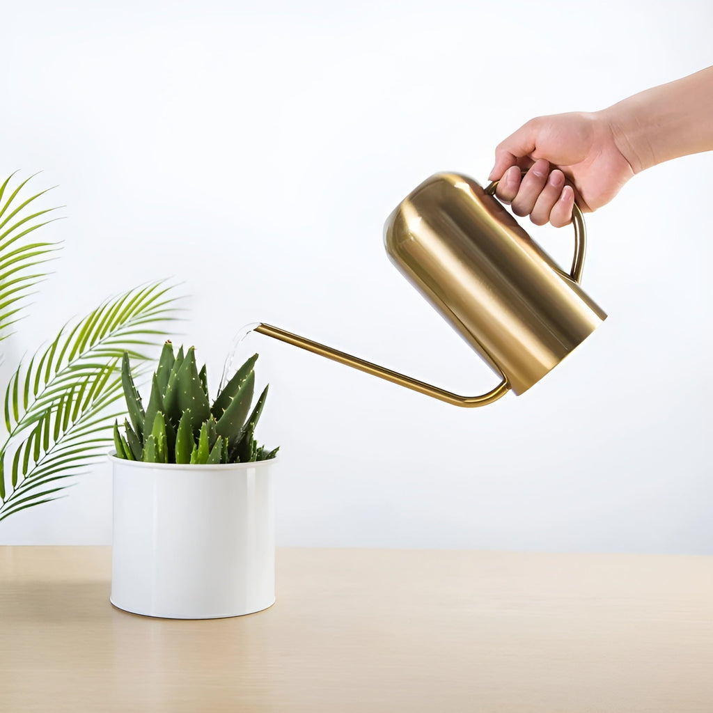 Vandkande Rustfrit Stål 1,5L Kapacitet | Lang Tud Præcisionsvanding Design | Indendørs Udendørs Plante & Blomstervanding | Vanero
