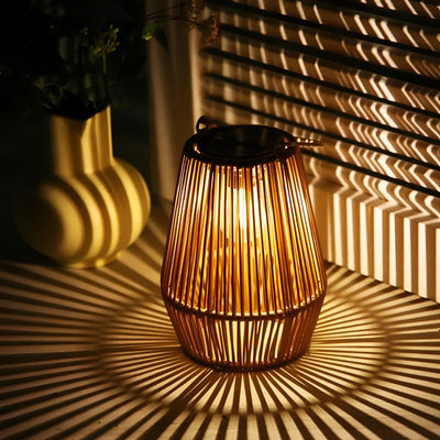 CageRattan Solcellelamper Have | Bambus Solcellelamper - Vandtæt Hængelanterne | Vanero