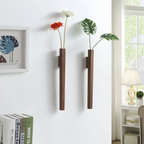 Vægvase Til Blomsterudstilling | Bøge & Valnøddetræ Konstruktion | Indendørs Blomsterarrangement & Vægdekoration | Vanero