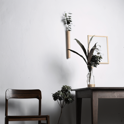 FrischFloret Vase | Wandvase aus massivem Buchenholz und Walnussholz | Vanero