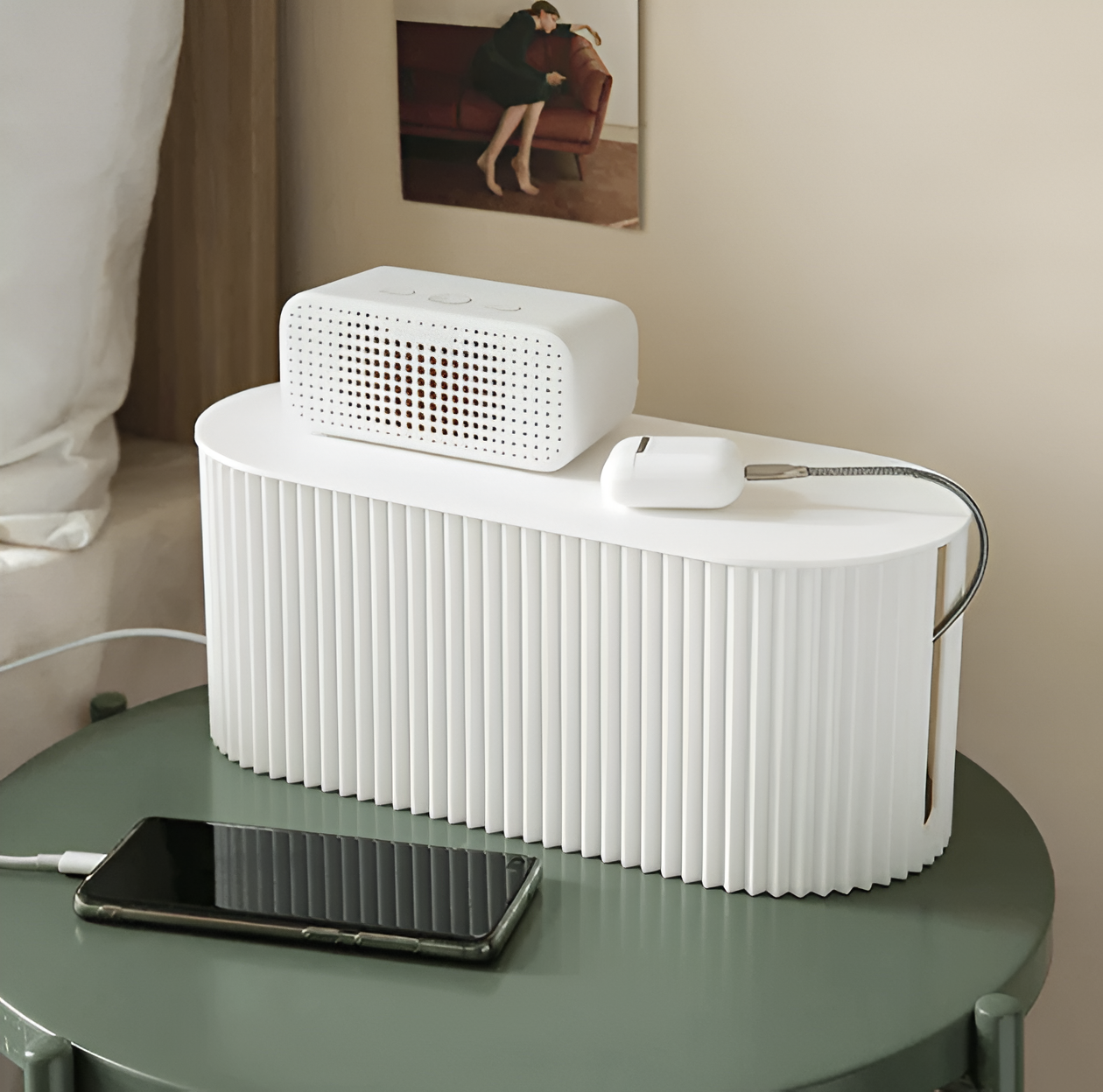 Hid Kabelboks | Minimalistisk Macaron Opbevaring - Oplader og Kabel Organizer | Vanero