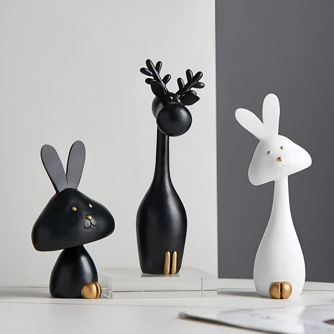 DecoPaws | Elegante Dyrefigurer til Moderne Borddekoration | Vanero