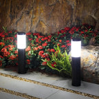 Solpostlampe Rustfrit Stål Design | LED Havebelysning Med Skumringssensor | Indkørsel Terrasse & Udendørs Brug | Vanero