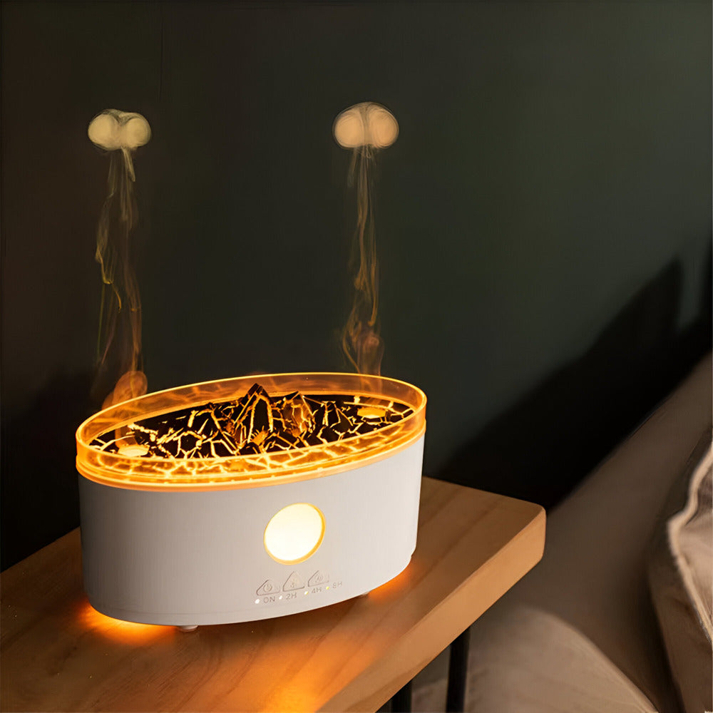 Ultralyd Meduse-Inspireret Aroma Diffuser og Luftfugter | Vulkanflamme Design | Vanero