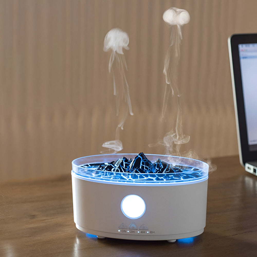 Ultralyd Meduse-Inspireret Aroma Diffuser og Luftfugter | Vulkanflamme Design | Vanero