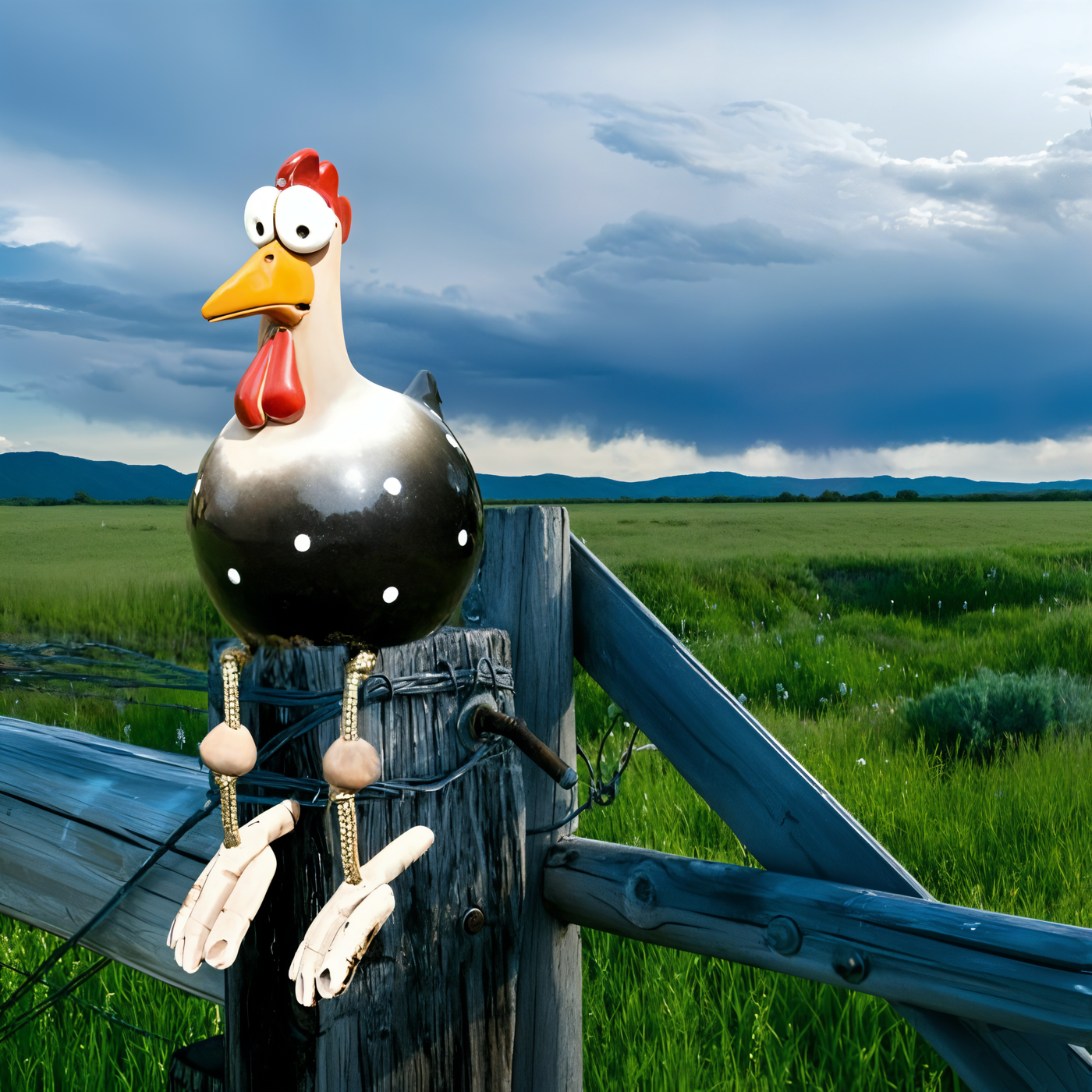 Storøjet Hønse Statue | Vejrbestandig Harz Håndværk - Hane Have Statue | Vanero