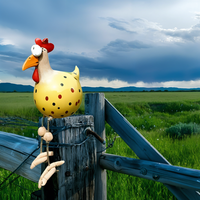 Storøjet Hønse Statue | Vejrbestandig Harz Håndværk - Hane Have Statue | Vanero