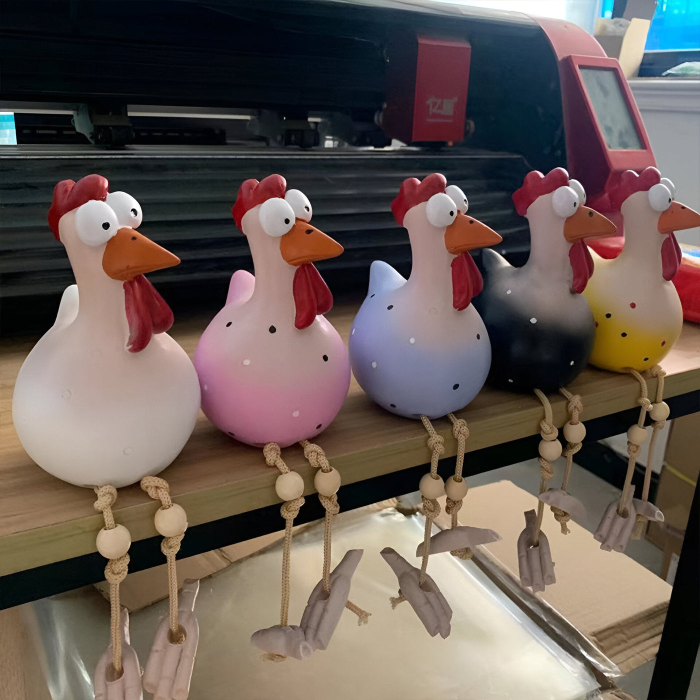 Storøjet Hønse Statue | Vejrbestandig Harz Håndværk - Hane Have Statue | Vanero