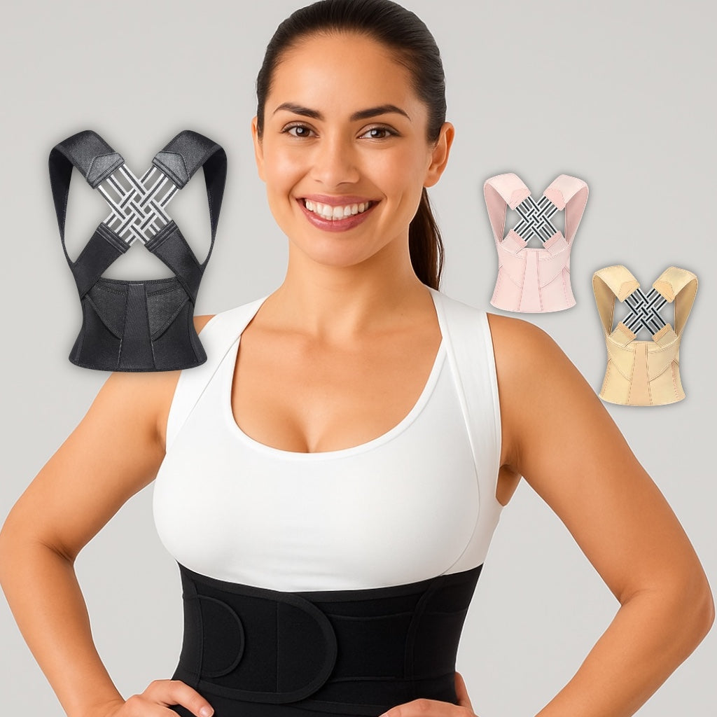 Justerbar Holdningsstøtte Med Skulderstropper | Let Neopren- & Elastisk Design | Daglig Støtte Til Øvre Ryg & Skuldre | Vanero