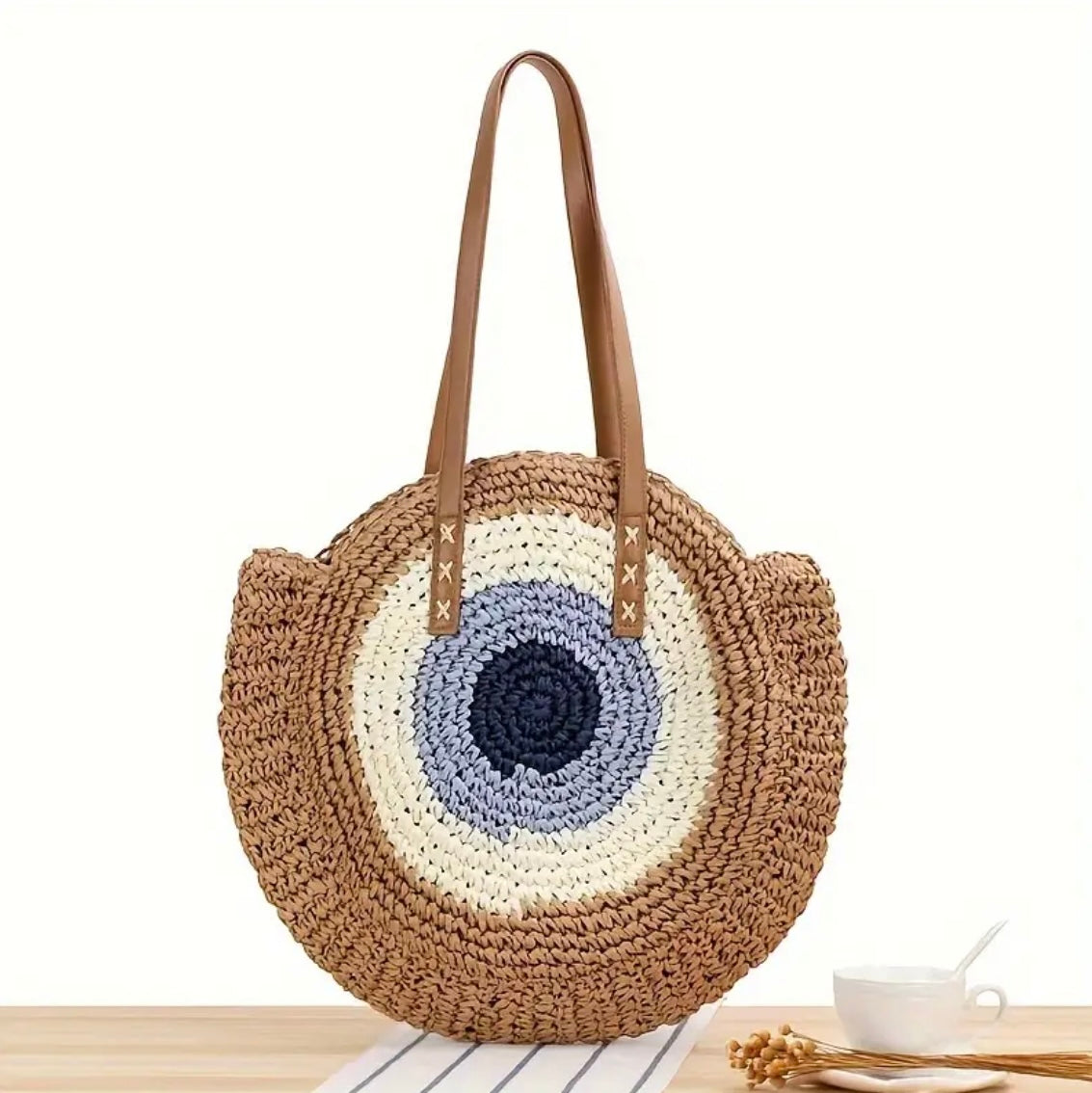 Evil Eye l Stormi Schultertasche - Braun l Vanero
