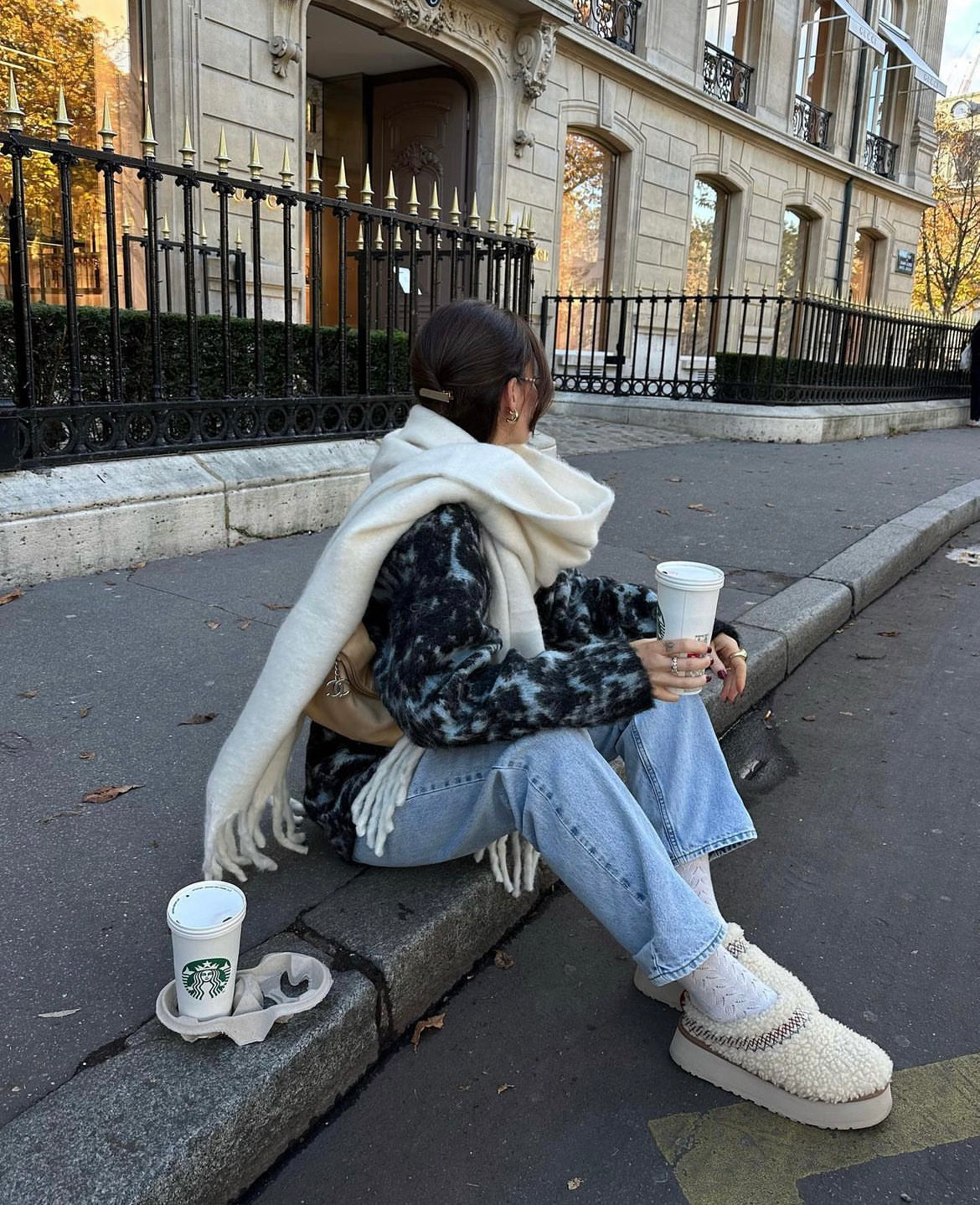 Lily Bomuldsblanding | One Size Chunky Strik Sjal | Frynsedetaljer Med Lang Konstruktion til Daglig Brug & Kølige Dage | Vanero