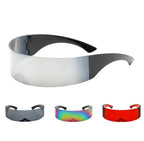 Vintage Rave Glasses Plast & Gummi | Rammefri Solbriller | Farvede Linser til Festivaler Events & Styling | Vanero