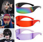 Vintage Rave Glasses Plast & Gummi | Rammefri Solbriller | Farvede Linser til Festivaler Events & Styling | Vanero