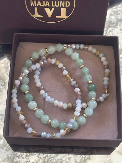 Armbånd Luna Jade Green | Sæt Med 3 Stk | Vanero