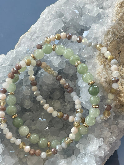 Armbånd Luna Jade Green | Sæt Med 3 Stk | Vanero