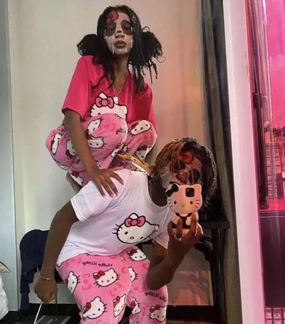 Luna | Bløde Hello Kitty Pyjamashorts med Top | Vanero