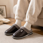 Forede PU-Lædertoffler | Syntetisk Kunstpelsfor & Struktureret Grebssål | Slip-On Fodtøj Til Voksne & Børn | Vanero