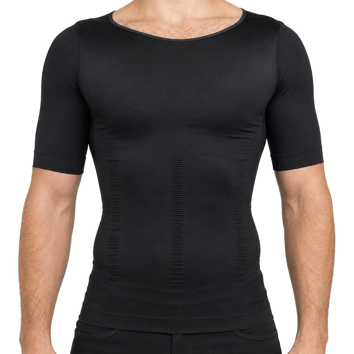 Herre Kompressionsundertrøje | 80 % Nylon & 20 % Spandex | Strækbar Baselayer Med Dyb Rund Hals Til Lag-På-Lag Brug | Vanero