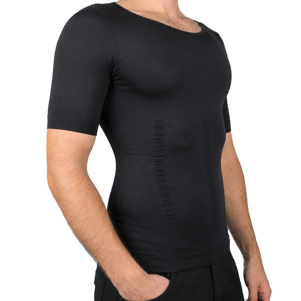Herre Kompressionsundertrøje | 80 % Nylon & 20 % Spandex | Strækbar Baselayer Med Dyb Rund Hals Til Lag-På-Lag Brug | Vanero