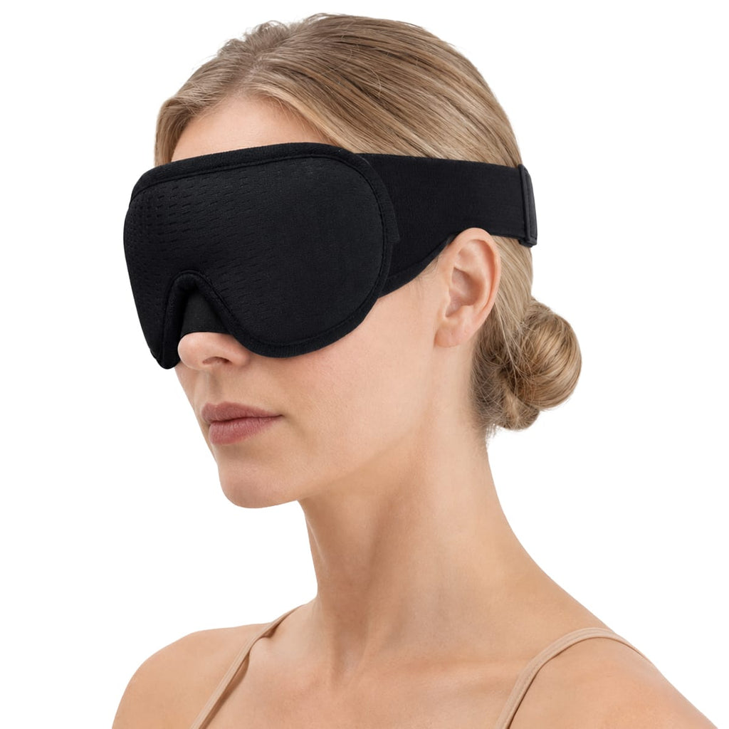 3D-Sovemaske | Polyester & Memory Foam | Kontureret Øjenmaske Med Justerbart Bånd Til Søvn, Hvile & Rejser | Vanero