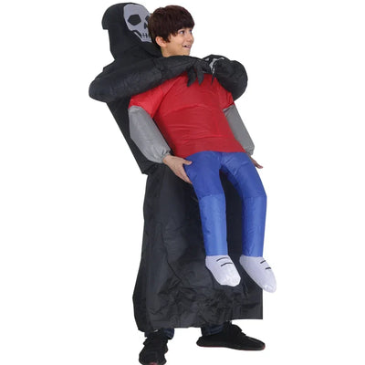 NightShade | Oppusteligt Unisex Kostume Med Sort Kappe & Maske | Vanero
