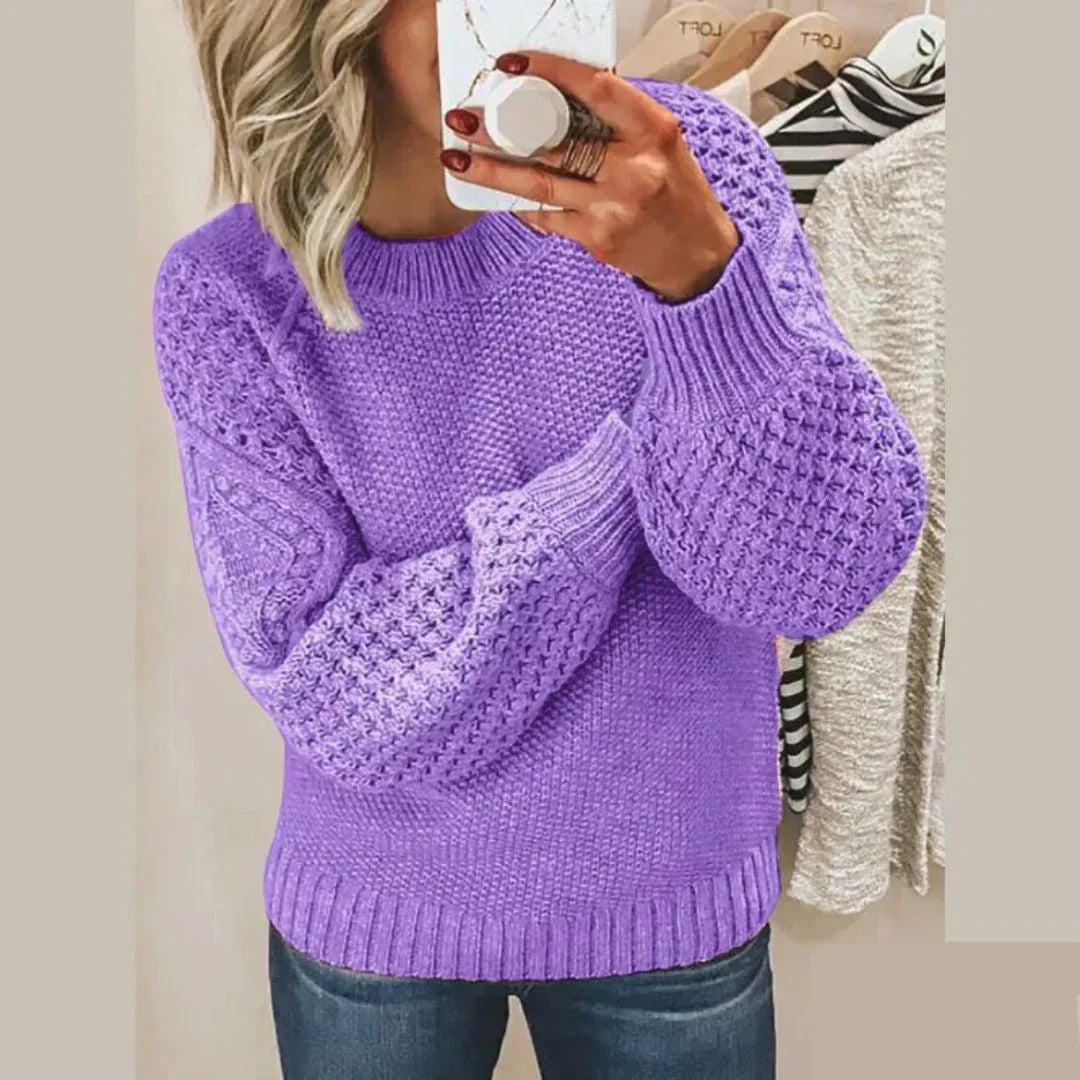 Kayla | Stilfuld Tekstureret Strik-Sweater l Vanero