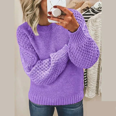 Kayla | Stilfuld Tekstureret Strik-Sweater l Vanero