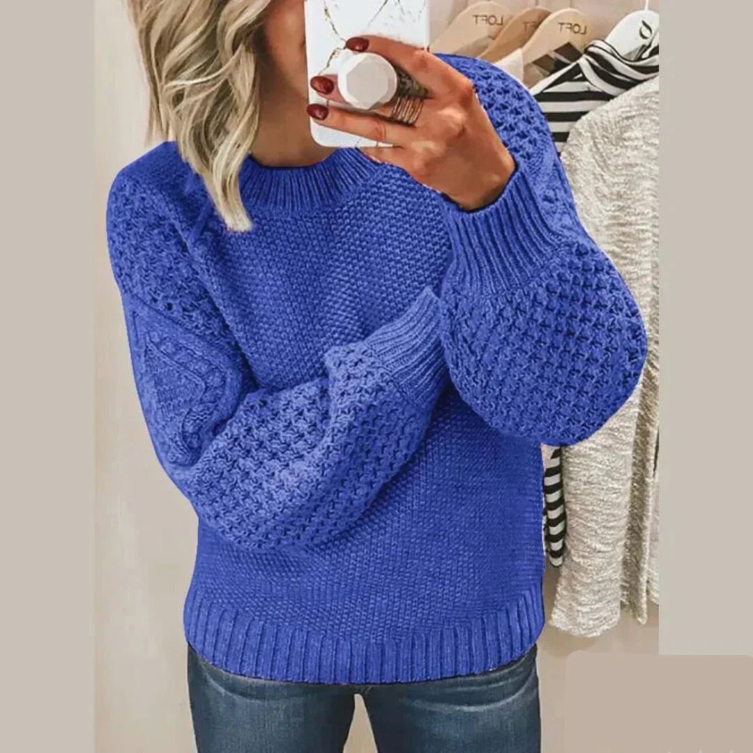 Kayla | Stilfuld Tekstureret Strik-Sweater l Vanero