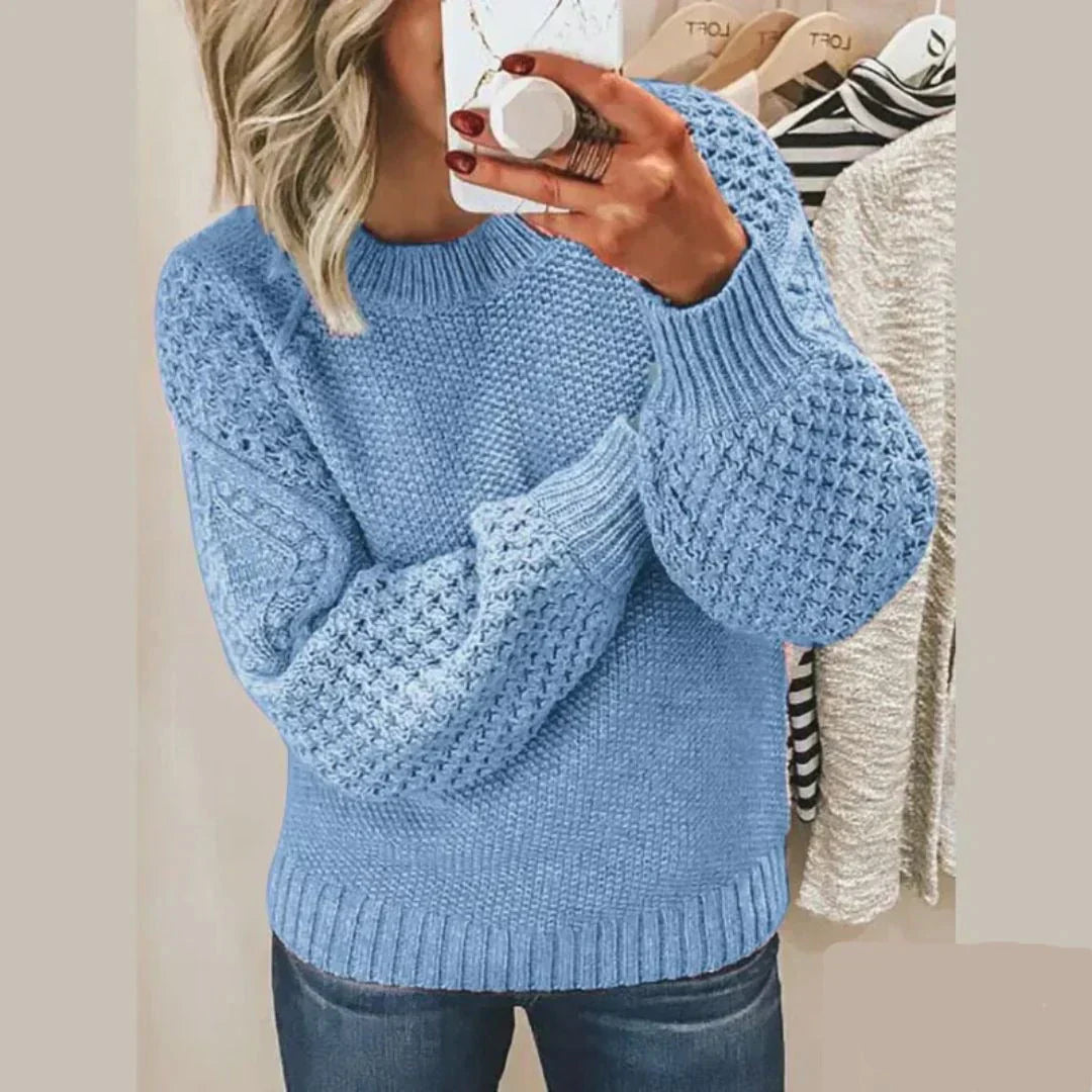 Kayla | Stilfuld Tekstureret Strik-Sweater l Vanero
