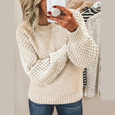Kayla | Stilfuld Tekstureret Strik-Sweater l Vanero