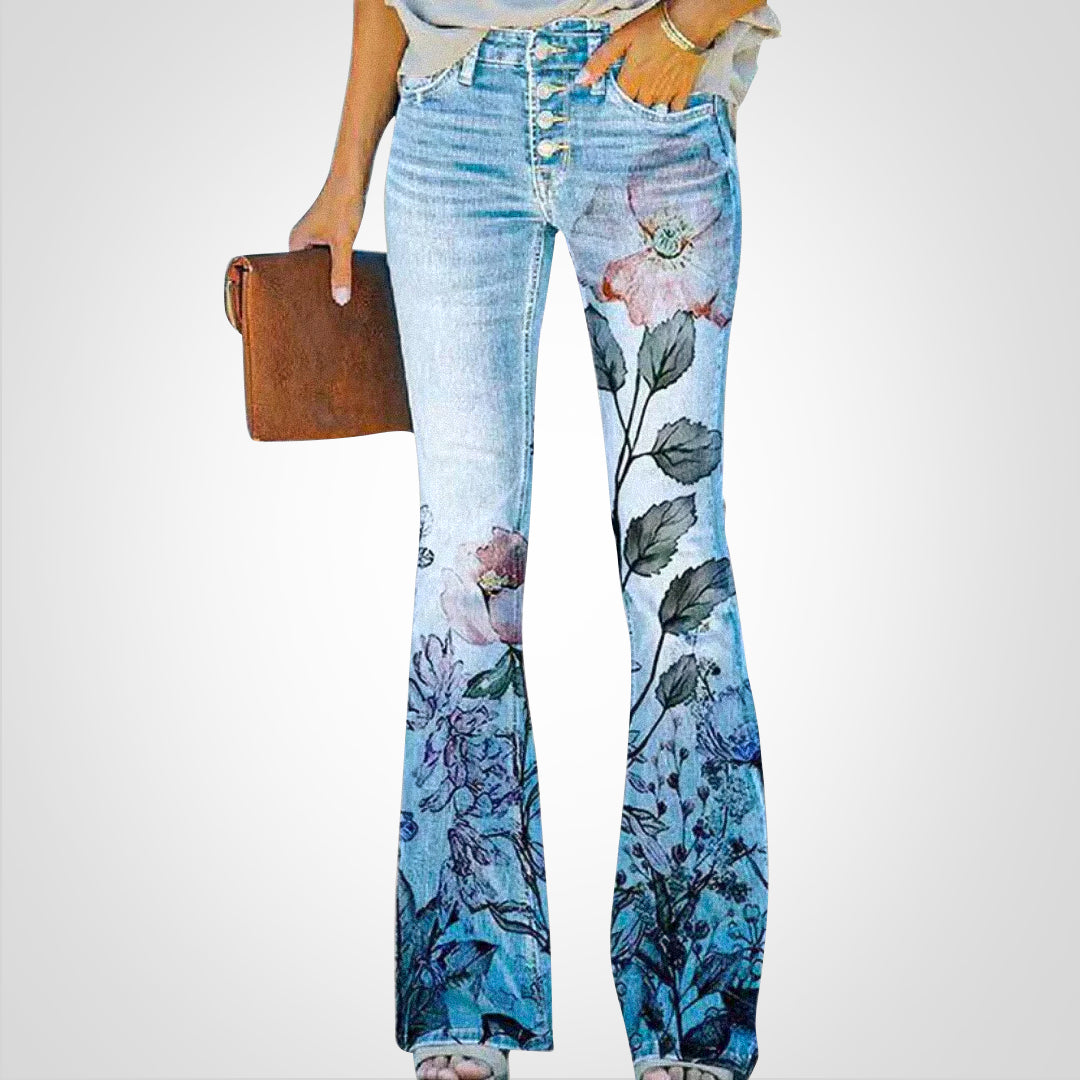 Julia | Denim med blomsterprint l Vanero