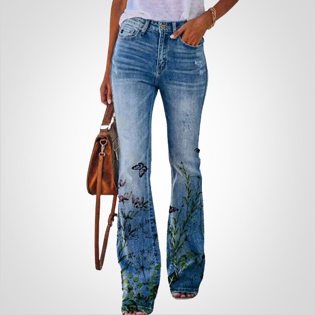 Julia | Denim med blomsterprint l Vanero