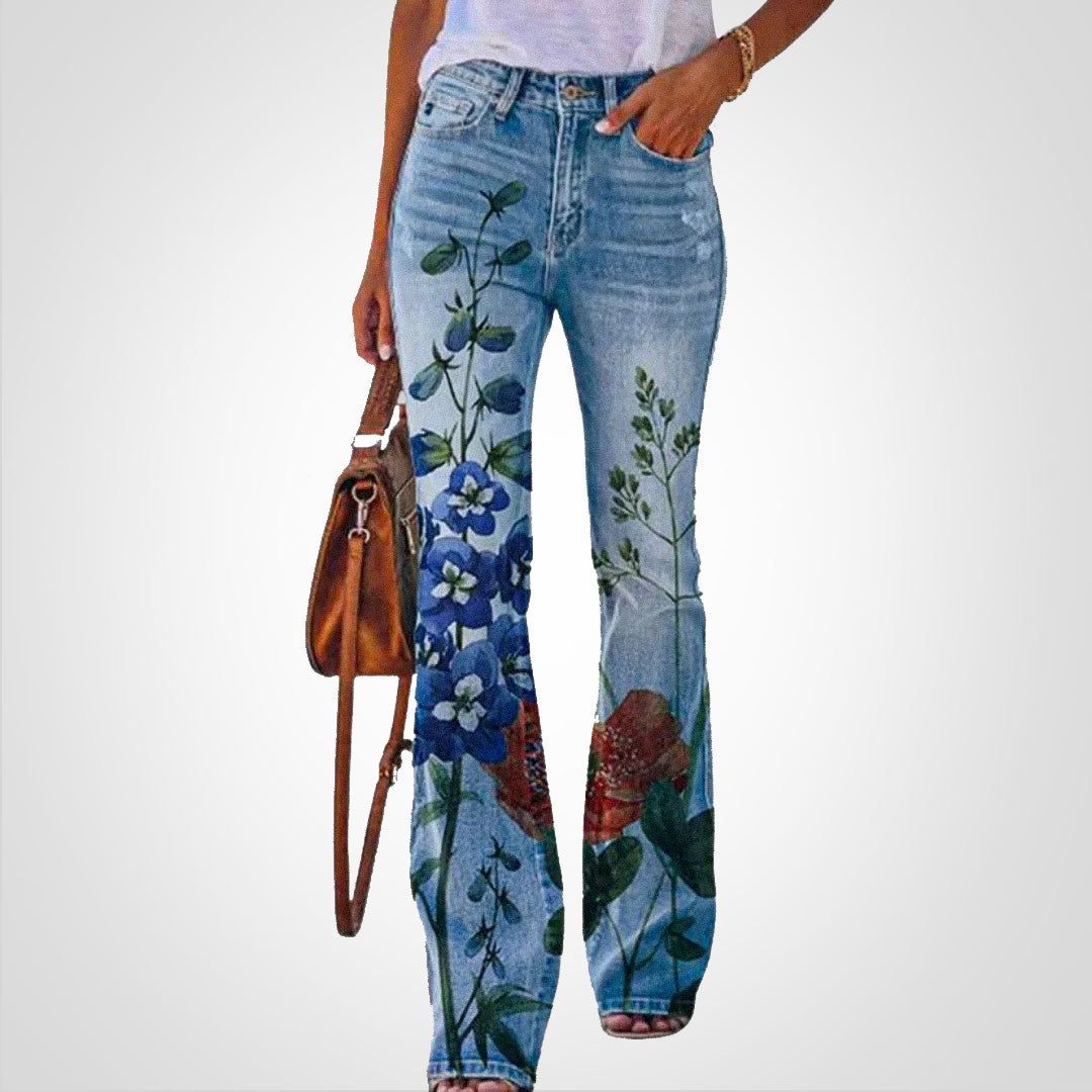 Julia | Denim med blomsterprint l Vanero
