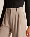 Dame Bukser Polyesterblanding | Højtaljet Wide-Leg Bukser | Let Konstruktion Til Arbejde & Hverdagsbrug | Vanero