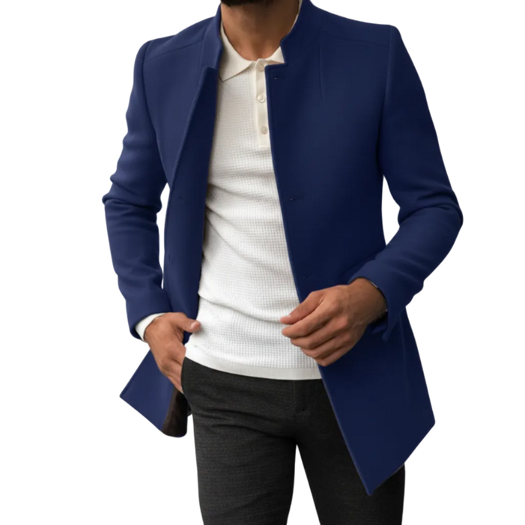 Herre Jakke i Uldblanding | Slim Fit & Klassisk Konstruktion | Yderlag Til Business & Casual Efterårs- og Vinterbrug | Vanero