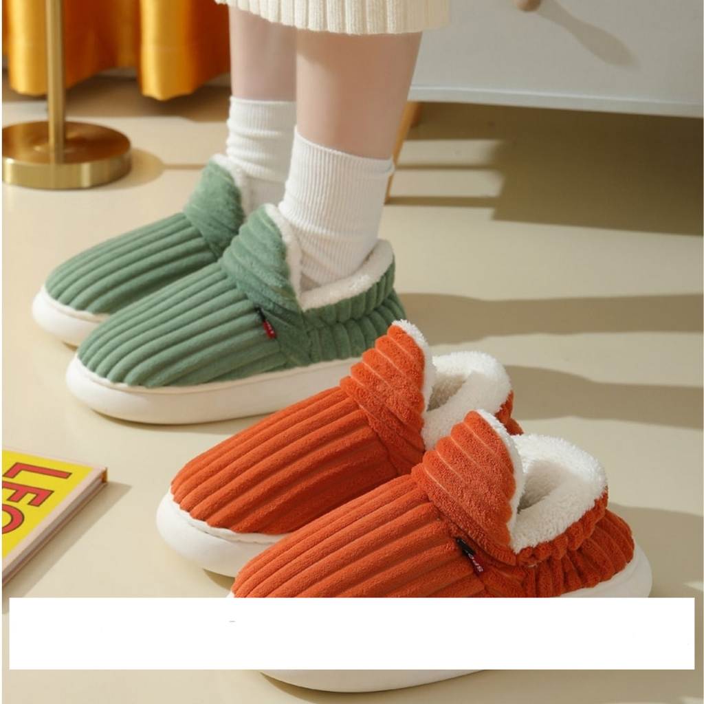 WarmSlipper Fleece & Tekstilfor | Regular Fit Hjemmesko | Skridsikker Gummisål til Indendørs Brug & Afslapning | Vanero