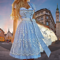 Dame Tracht Kjole Tekstilmateriale | Almindelig Pasform Traditionel Kjole | Forklæde Og Bluse Til Festivaler & Kulturelle Arrangementer | Vanero