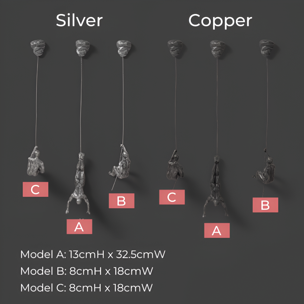 Kreatives Wandkunst Set | Kletternder Mann Dekor Ornament für Einzigartige Wohnästhetik | Vanero