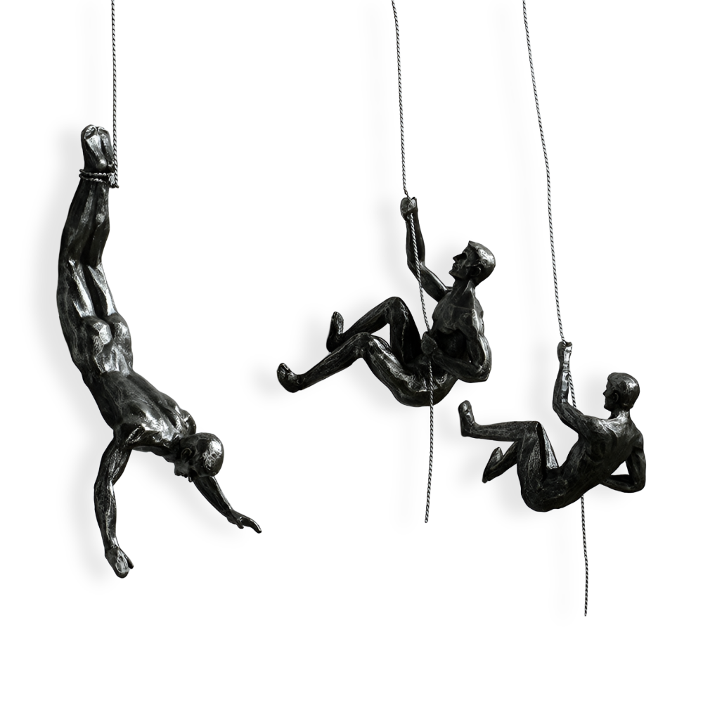 Kreatives Wandkunst Set | Kletternder Mann Dekor Ornament für Einzigartige Wohnästhetik | Vanero