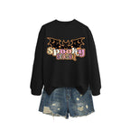 Dame Halloween Sweatshirt i Bomuld | Grafisk Vampyrvinge-Print | Afslappet Langærmet Pullover Til Efterår | Vanero