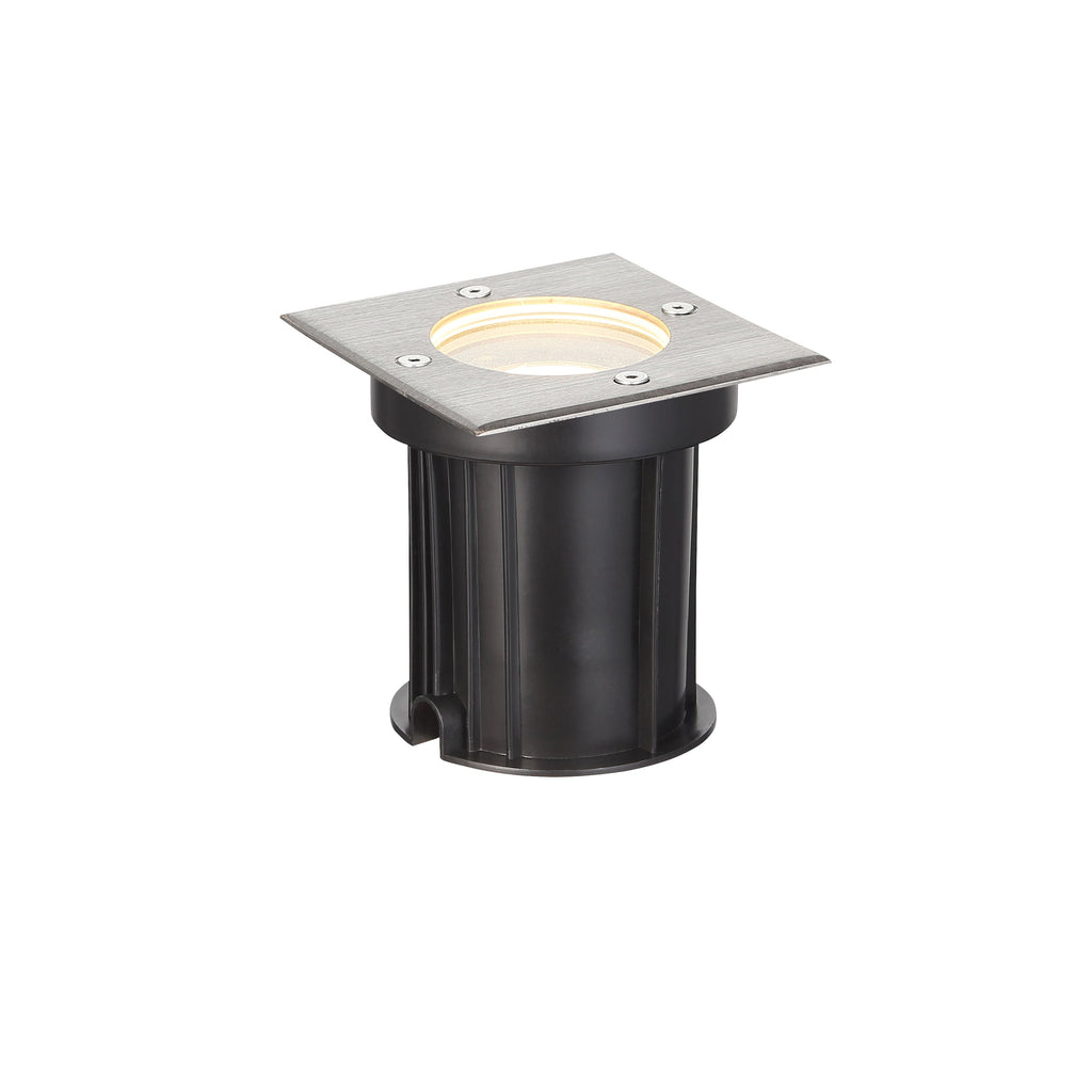 Firkantet GU10 Jordspot IP67 Design | Aluminium Rustfrit Stål Udendørs Armatur | Have Sti Indkørsel & Terrassebelysning | Vanero