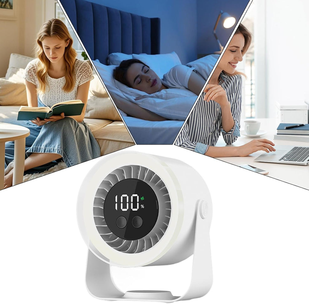 Bordventilator | Genopladelig ABS Ventilator Med 10 Hastigheder | Hjem Kontor Og Rejse | Vanero