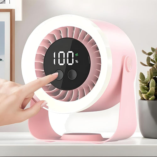 Bordventilator | Genopladelig ABS Ventilator Med 10 Hastigheder | Hjem Kontor Og Rejse | Vanero