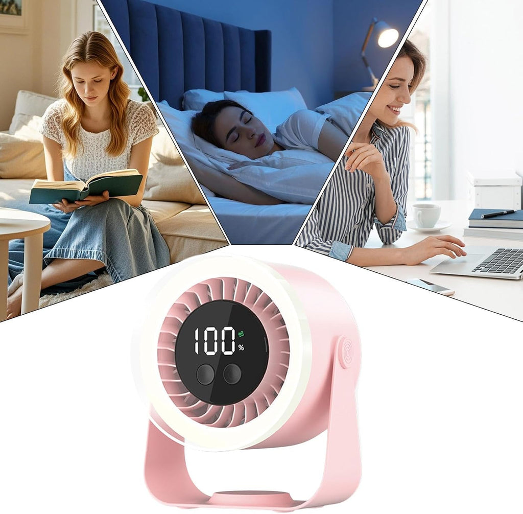 Bordventilator | Genopladelig ABS Ventilator Med 10 Hastigheder | Hjem Kontor Og Rejse | Vanero