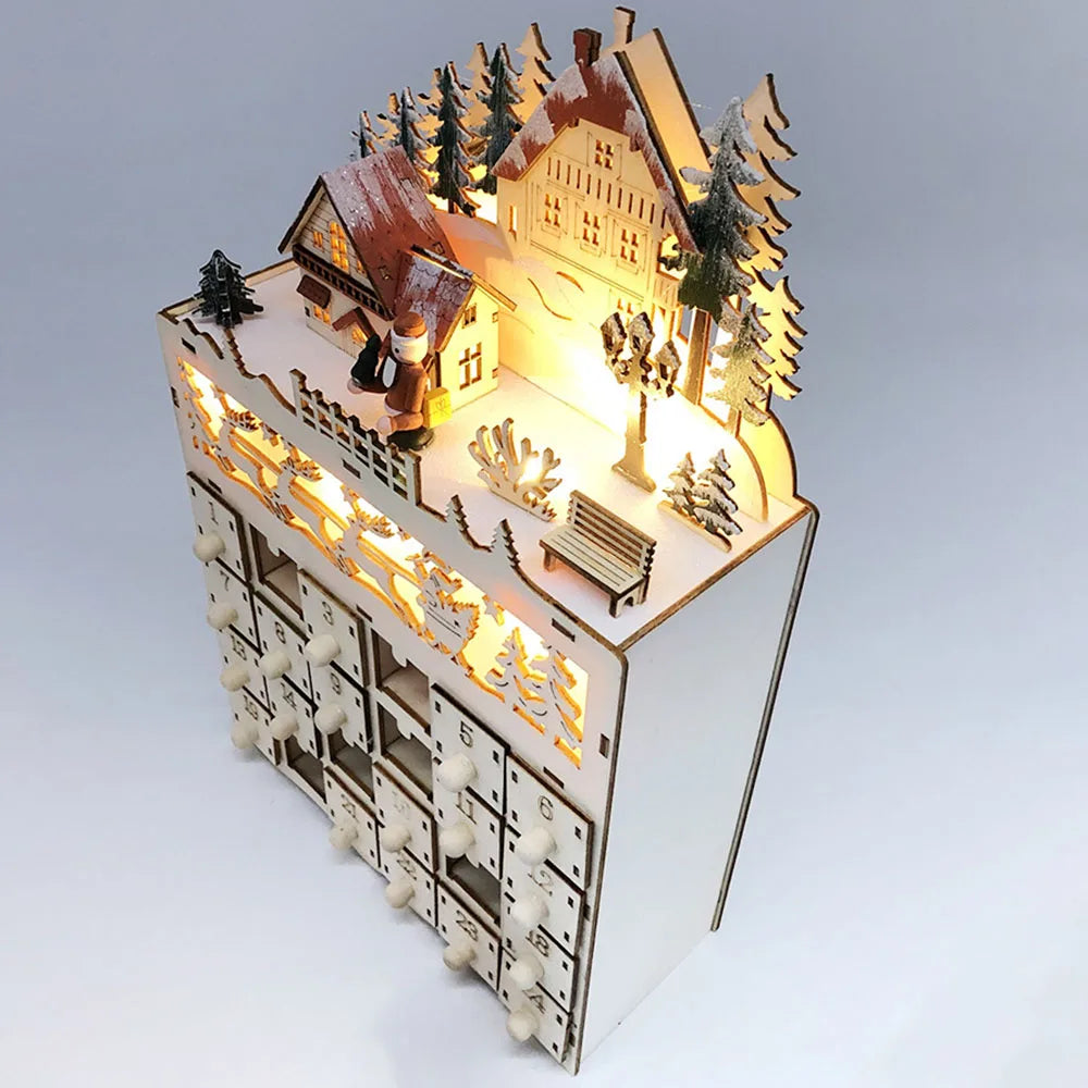 LumiWood | Julekalender med LED & 24 Rum Juledeko | Vanero