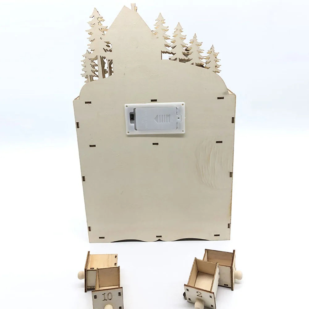 LumiWood | Julekalender med LED & 24 Rum Juledeko | Vanero