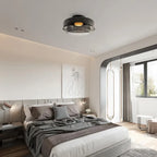 Glas Loftlampe Med Metalkonstruktion | E27 Loftbelysning Til Indendørs Brug | Fås I Ravglas Eller Klart Glas | Vanero