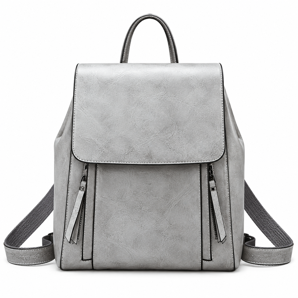 Rygsæk I Ægte Læder Til Dame | Polstrede Skulderremme & Flere Rum | Laptopopbevaring Til Arbejde, Skole & Rejser | Vanero