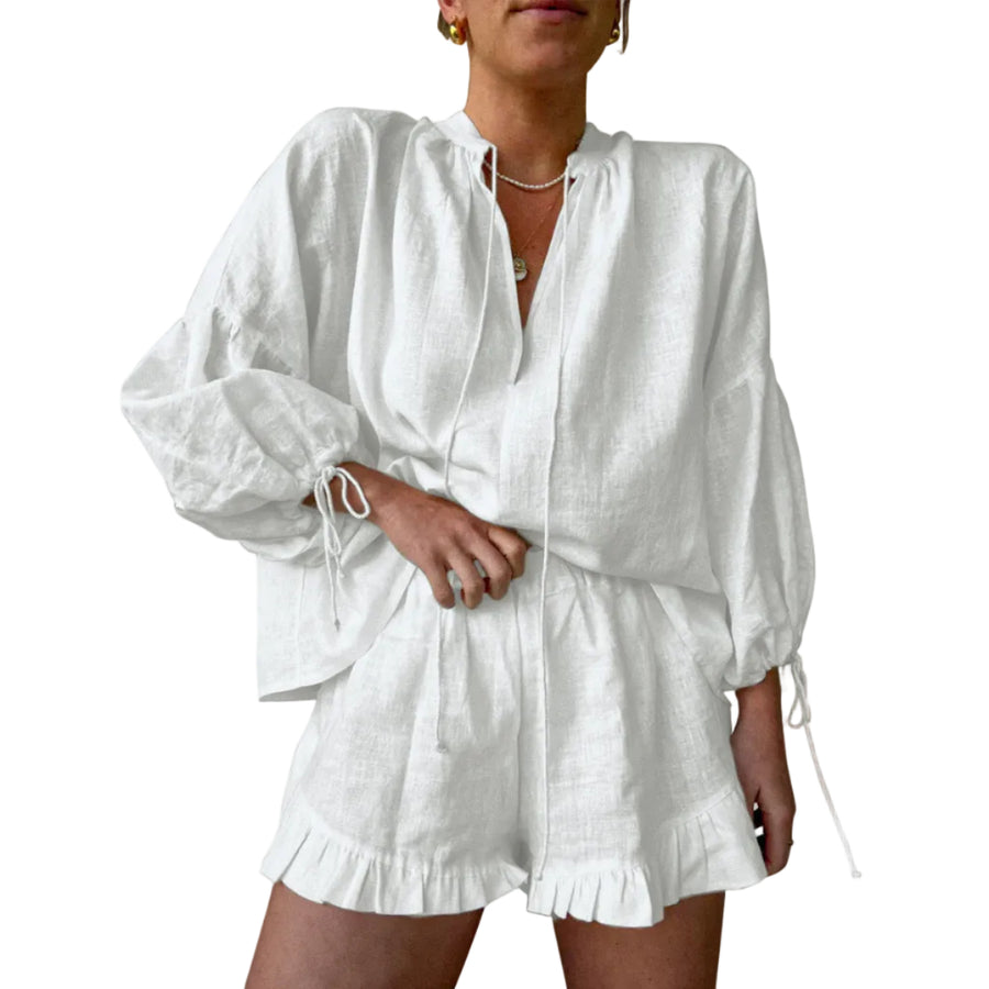 Dame Sommersæt | Todelt Bluse Og Shorts | Hverdagsbrug Og Ferie | Vanero